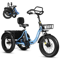 T302 Pro Folding Electric Trike – 130 km Max Range, 25 km/h EU Legal,Dual Shock Absorption, Foldable & Portable