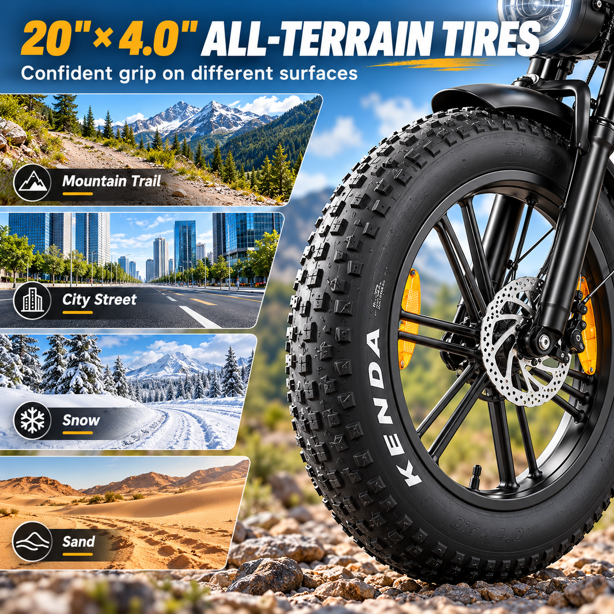 V8Max 250W fat tire mountain EBike for adult