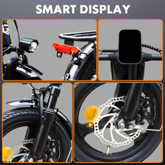 Bodywel T16PRO Folding Electric Bike, 14 Inch Mini E-Bike