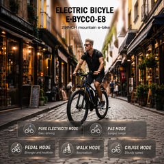 E8 Electric Mountain Bike – 750W Motor, 48V 17.5Ah Removable Battery, 29" E-MTB