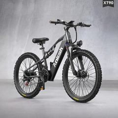 Aairsk XT90 26"Electric Bike with Full Suspension Peek 1500W Motor 28MPH Ebike