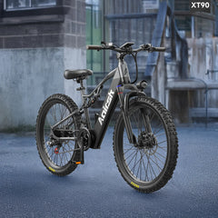 Aairsk XT90 26"Electric Bike with Full Suspension Peek 1500W Motor 28MPH Ebike
