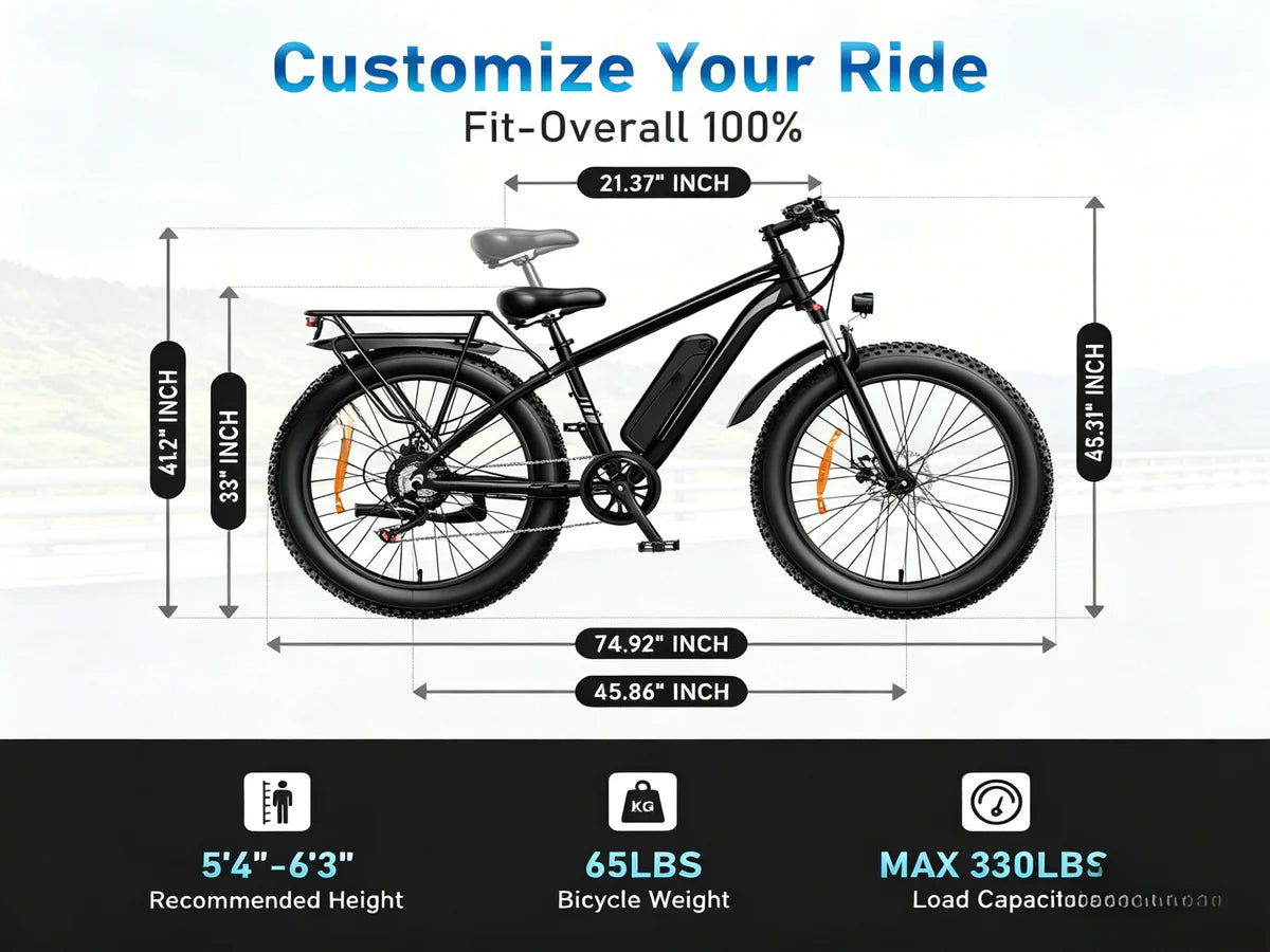 EB26 | 1000W | 48V 15Ah | 28.6 MPH | Iron Frame