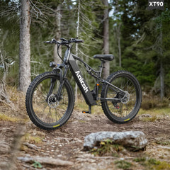 Aairsk XT90 26"Electric Bike with Full Suspension Peek 1500W Motor 28MPH Ebike