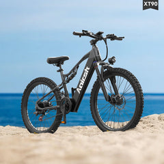 Aairsk XT90 26"Electric Bike with Full Suspension Peek 1500W Motor 28MPH Ebike
