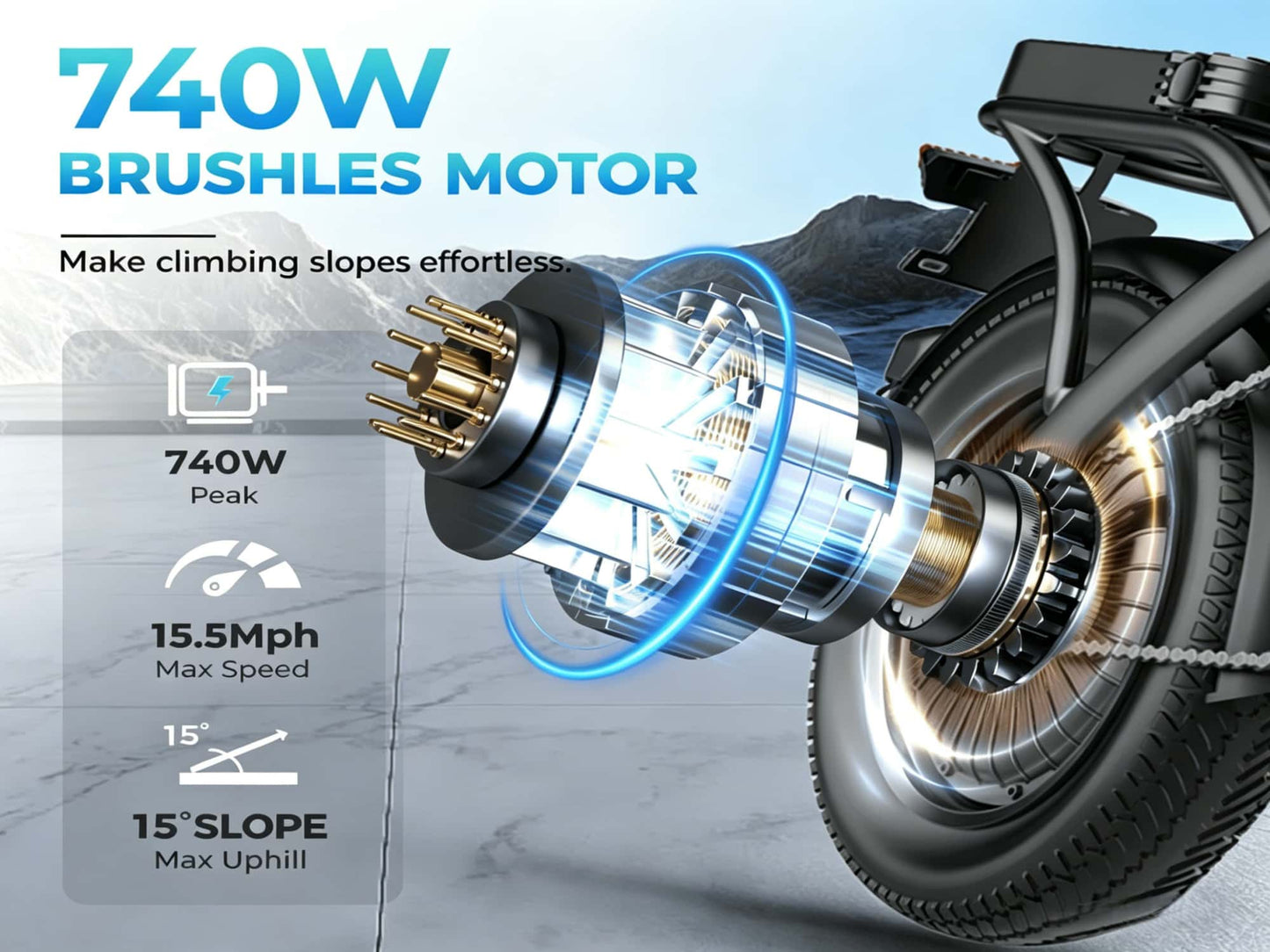 GS3|Foldable e-bike|740W Motor|20 miles|