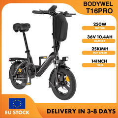 Bodywel T16PRO Folding Electric Bike, 14 Inch Mini E-Bike