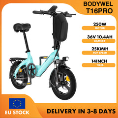 Bodywel T16PRO Folding Electric Bike, 14 Inch Mini E-Bike