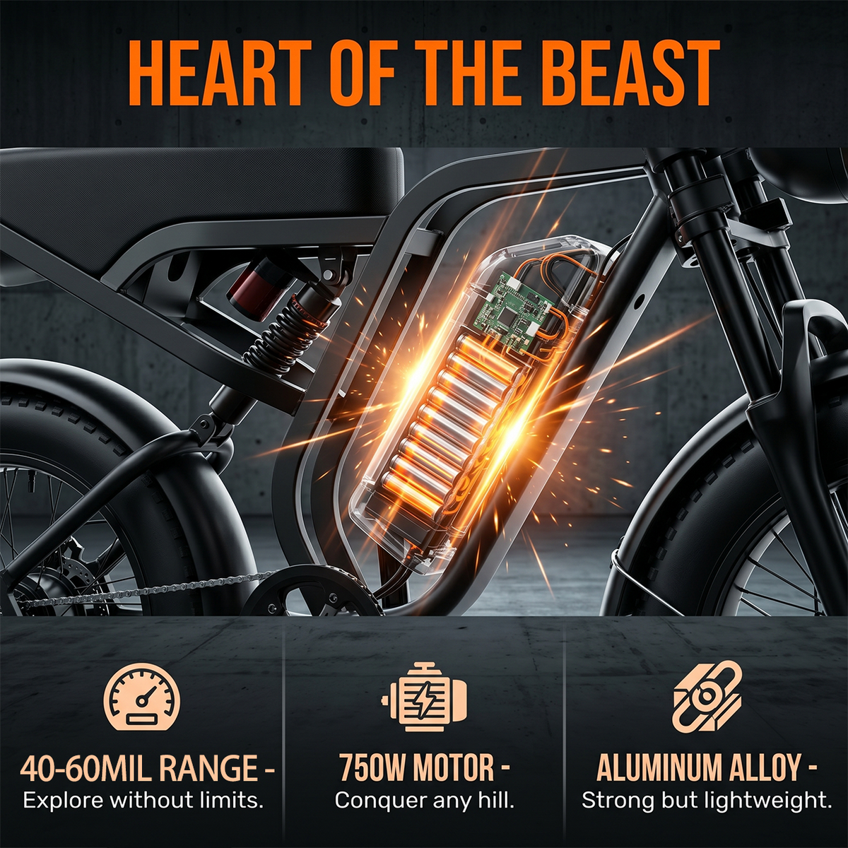 Vélo électrique tout-terrain à pneus larges SU8 de 1 500 W