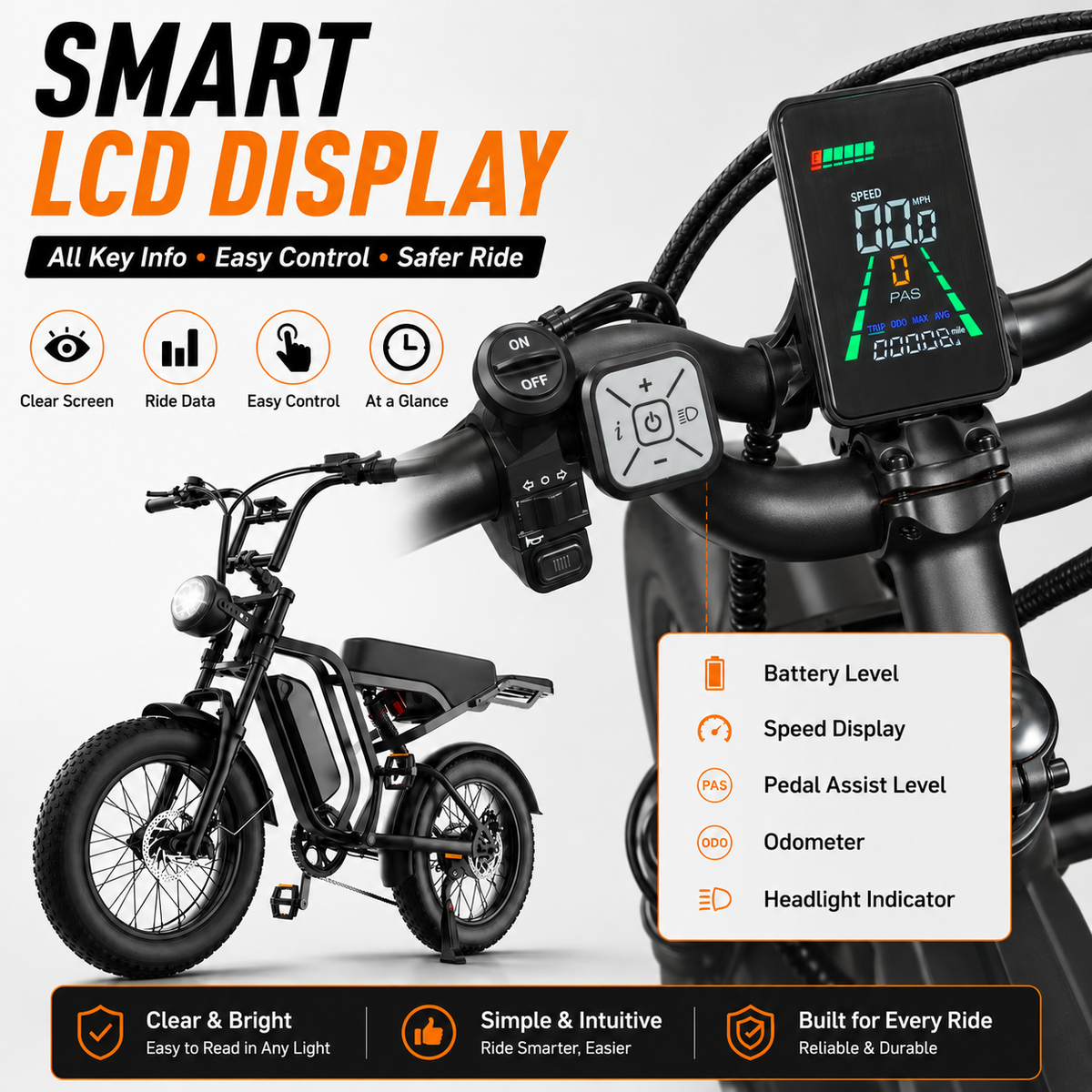 Vélo électrique tout-terrain à pneus larges SU8 de 1 500 W
