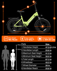 Bodywel F20Pro Adult Electric Bike, 26 x 4 Fat Mountain E Bike All Terrain Battery