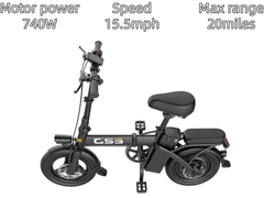 GS3|Foldable e-bike|740W Motor|20 miles|