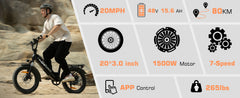 Bodywel F20 E-Bike Adulto 48V 15Ah Batteria 250W Motore 25 km/h