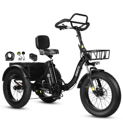 T302 Pro Folding Electric Trike – 130 km Max Range, 25 km/h EU Legal,Dual Shock Absorption, Foldable & Portable