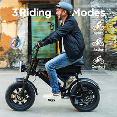 T16 16" Electric Bike, 500W Motor, 48V 13Ah Battery, 7-Speed
