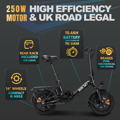 E14 white/black | 36V 10.4Ah | 25-35KM | 14*2.5 inch | 20.8KG