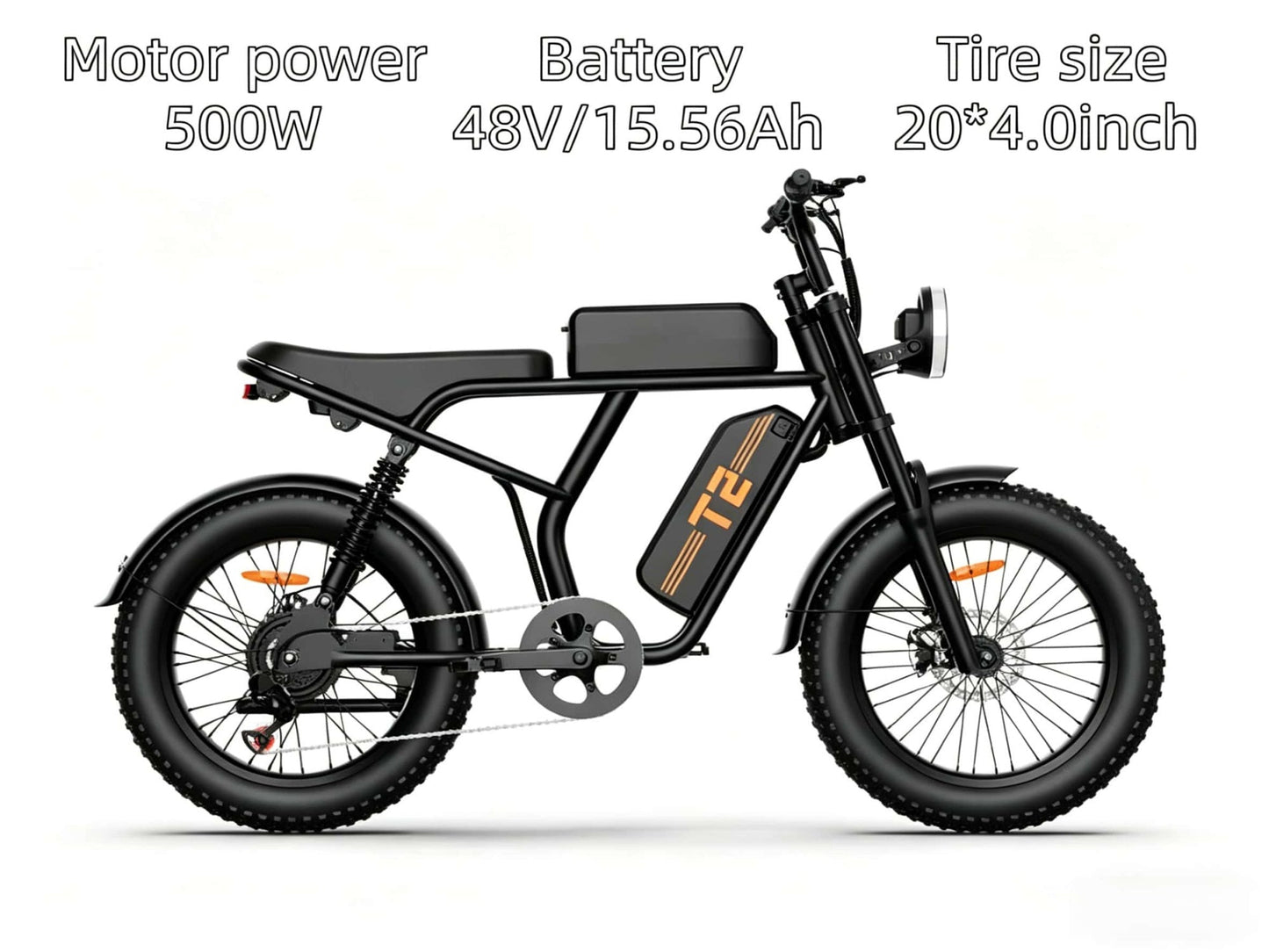 T2 | Off-road e-bike | Motor 500W | 62miles |28mph