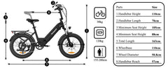 Bodywel F20 E-Bike Adulto 48V 15Ah Batteria 250W Motore 25 km/h
