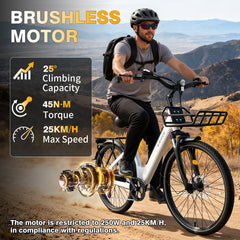 V1 Electric City Bike – 250W Motor  36V 15.6Ah Battery Long Range Commuter E-Bike