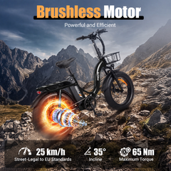 D202 Folding E-Bike – 100 km Range, 25 km/h, Folds to 61×85 cm, StVZO Certified
