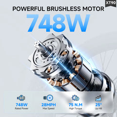 Aairsk XT90 26"Electric Bike with Full Suspension Peek 1500W Motor 28MPH Ebike