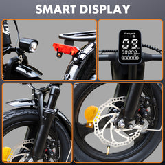 Bodywel T16PRO Folding Electric Bike, 14" Portable E-Bike, City EBike with LED