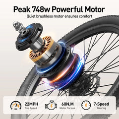 SU7-24 Electric City Bike for Adults, 400W Motor(PEEK 748W)