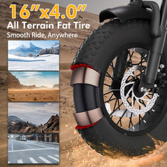 Bodywel M16 E Bike Men Women 16 x 4.0 Inch All Terrain E Fatbike City & Mountain