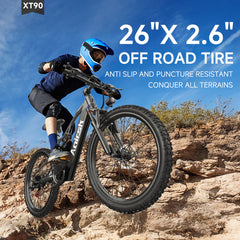 Aairsk XT90 26"Electric Bike with Full Suspension Peek 1500W Motor 28MPH Ebike