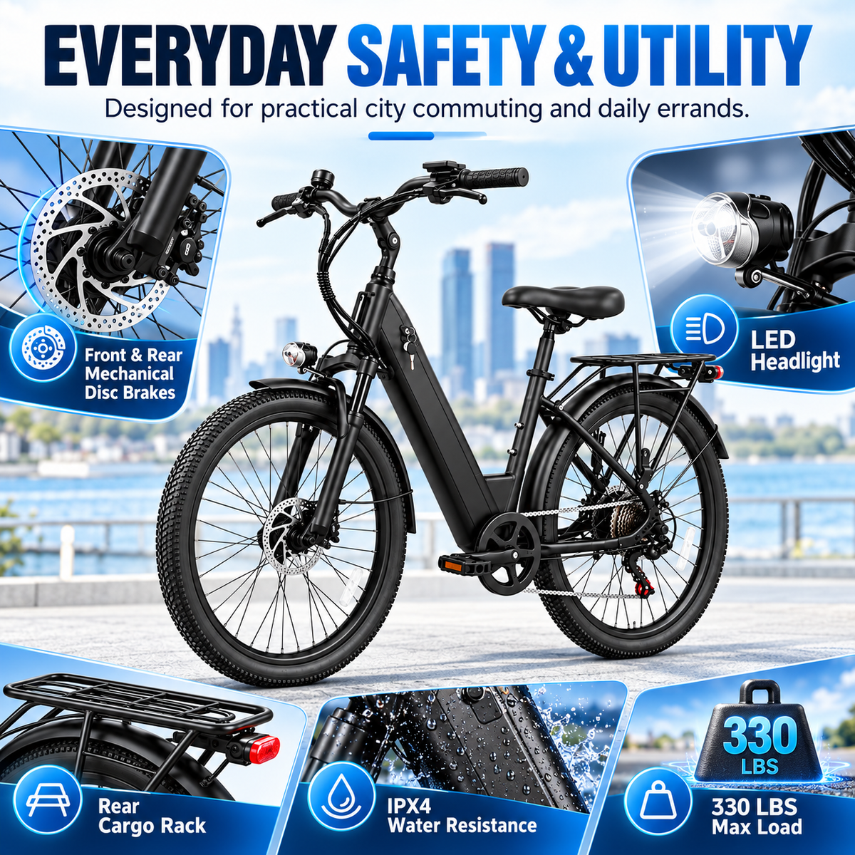 SU7 350-W-Elektrofahrrad für Erwachsene
