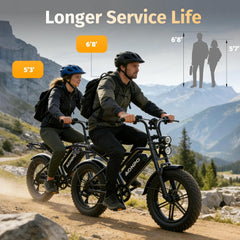 V20-52V20AH Electric Bike for Adults 20" x 4.0, Removable Battery 52V 15/20Ah, 160/190 Km Range, Double Suspension Electric Bicycle, 7 Speed Ebike