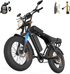 X5 Electric Bike for Adults, 20 x 4 Fat Tyre Mountain Ebike with 80KM Range & 48V 15AH