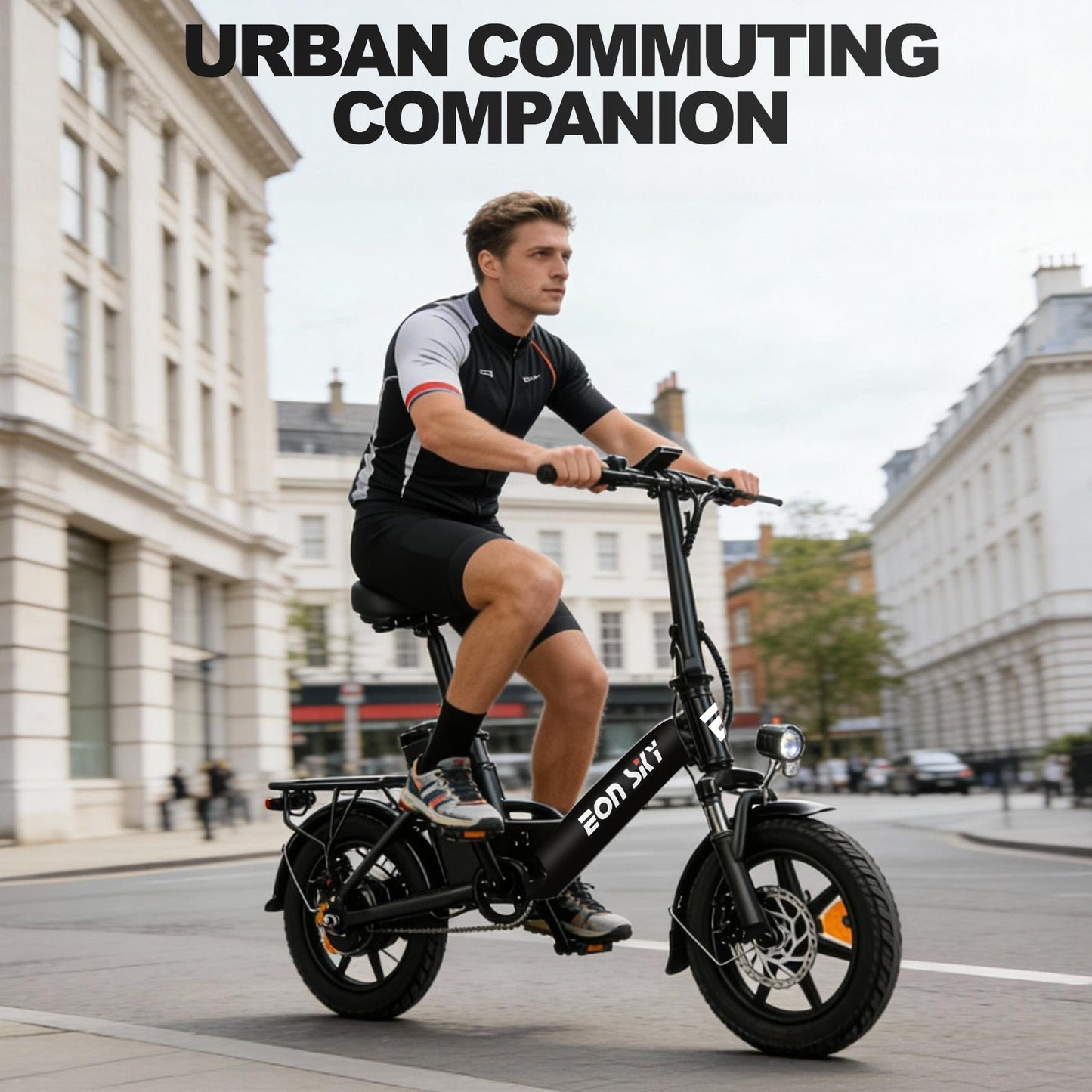 E14 white/black | 36V 10.4Ah | 25-35KM | 14*2.5 inch | 20.8KG | Front and rear disc brakes | Front shock absorber
