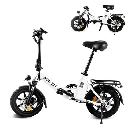 E14 white/black | 36V 10.4Ah | 25-35KM | 14*2.5 inch | 20.8KG | Front and rear disc brakes | Front shock absorber