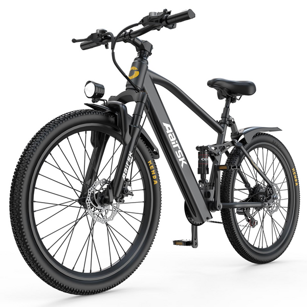 GT900-26 Adult Dual Suspension Electric Mountain Bike, 240W Peak Brushless