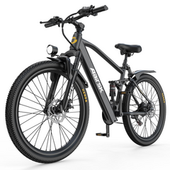 GT900-26 Adult Dual Suspension Electric Mountain Bike, 240W Peak Brushless Motor