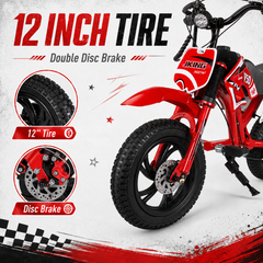 C6 Electric Bike 12" – 25.2V 2.6Ah Kids Electric Bike, 16 km/h