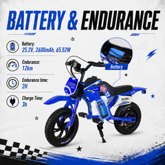 C6 Electric Bike 12" – 25.2V 2.6Ah Kids Electric Bike, 16 km/h