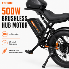 FXH-002 Electric Bike 48V 15.6Ah Fat Tire E-Bike, 25 km/h, 500W Brushless Hub Motor