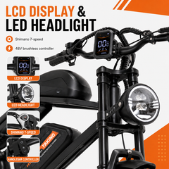 FXH-002 Electric Bike 48V 15.6Ah Fat Tire E-Bike, 25 km/h, 500W Brushless Hub Motor