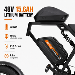 FXH-002 Electric Bike 48V 15.6Ah Fat Tire E-Bike, 25 km/h, 500W Brushless Hub Motor