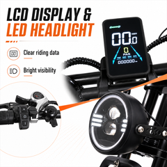 FXH009 Ebike 48V 15.6Ah Fat Tire E-Bike, 500W Brushless Hub Motor, 25 km/h