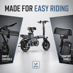 F1L Folding Electric Bike 14" – 48V 7.8Ah Commuter E-Bike, 350W Motor, 25 km/h