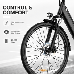 E26 E-bike – 250W Motor, 60 km Range, Shimano 7-Speed