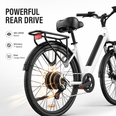E26 E-bike – 250W Motor, 60 km Range, Shimano 7-Speed