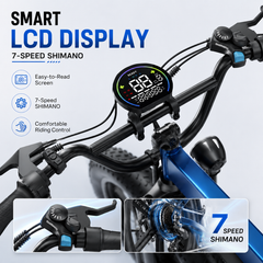 T5 20" Fat Tire Electric Bike, 750W Motor, 48V 13Ah Battery, 7-Speed, Dual Disc Brakes