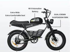 PIXAR SuperV 20" Off-Road Electric Bike 500W Motor 48V 30Ah Battery