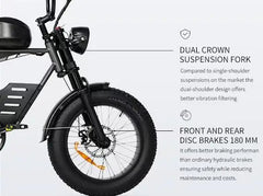 PIXAR SuperV 20" Off-Road Electric Bike 500W Motor 48V 30Ah Battery