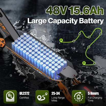 1 F4 Scooter Orange | 1000W PeakPower Electric Scooter Max Speed20 MPH Long Range34