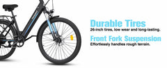 Bodywel A26 26'' City Electric Bike, Electric Bicycle with 36V 13.5Ah Removable Battery